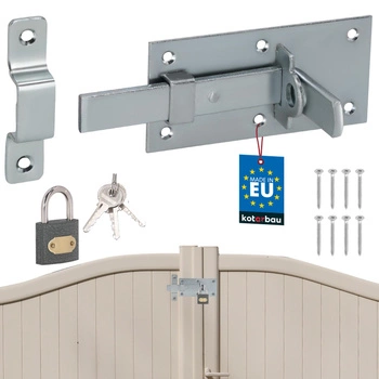 Zăvor simplu universal pentru uși poartă mică din oțel cu lacăt 130 mm