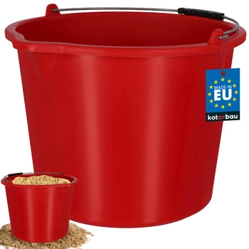 Găleată de construcții gospodărească cu cioc 20 l roșie