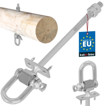 Cârlig pentru balansoar cu șaibă fixare pentru lemn beton cu șurub m12 190 mm