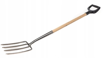 Furculiță din oțel inoxidabil cu 4 vârfuri pentru săparea compostului de iarbă
