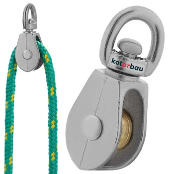 Un singur scripete de cablu placat cu nichel 1/2" fi 5 mm