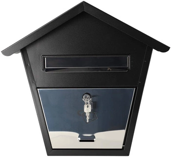 Cutie poștală neagră pentru ziare 205x375 cutie poștală din oțel