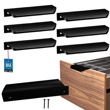 Mâner mobilier aluminiu negru mat 96/116 mm set de 6 buc.