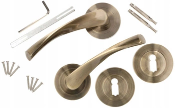 Set de mânere de ușă 130mm patina cheie escutcheon cheie