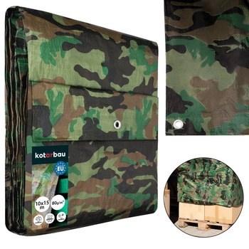 Prelată protectoare rezistentă groasă universală moro 80 g/m2 10x15 m
