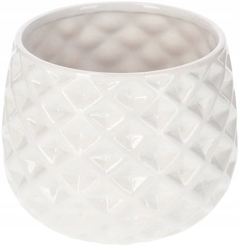 Ghiveci ceramic glazurat 13 cm - Culoare albă