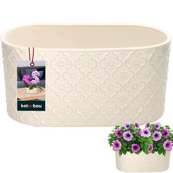 Vase ceramic decorative alungită elegantă crem 12x25 cm