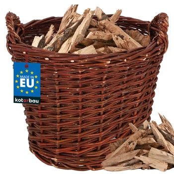 Coș de depozitare pentru fructe legume lemn împletit 30 cm.