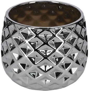 Ghiveci ceramic glazurat 13 cm - Culoare albă