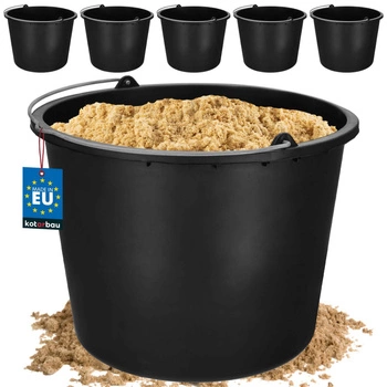 Găleată pentru construcții gospodărie mortar din plastic 20 l set de 5 buc.