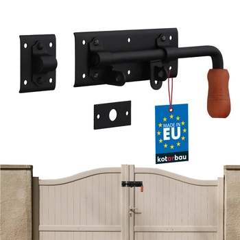 Spreșnic de garaj zăvor blocaj ușă poartă oțel dreapta negru 280 mm