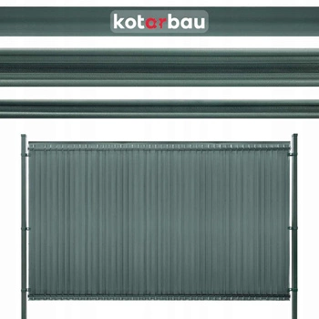 Panou de acoperire a gardului cu benzi verde 122 cm