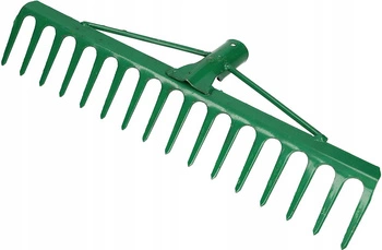 Greble grădinărite 16 dinți metalice - Culoare verde
