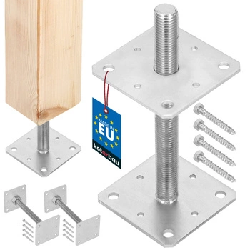 Baza coloanei cu șurub reglabilă tijă m24 110x110x250 mm set de 2 buc.