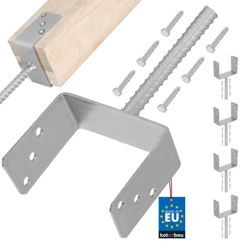 Bază de stâlp cu tijă de încastrare 160 mm set de 4 buc.