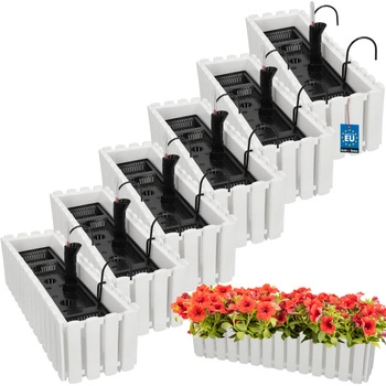 Ghiveci pentru balcon alb na zábradlí 600 MM set de 6 kcu.