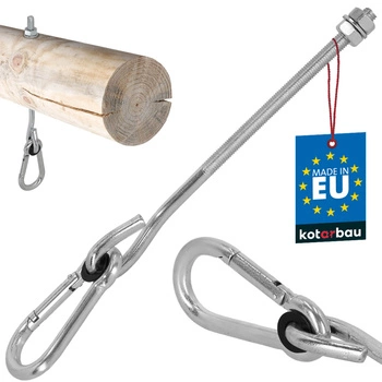 Cârlig pentru balansoar lemn cu carabină cu șurub m10 230 mm