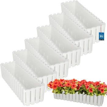 Ghiveci pentru balcon alb na zábradlí 600 MM set de 6 kcu.