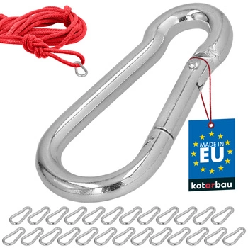 Carabină pentru pompieri leagăn frânghie hamac metalică 50 mm set de 25 buc.