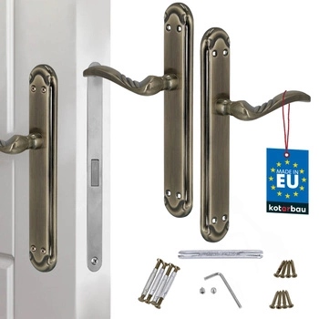 Mâner pentru ușă placă lungă decorat patinat fără orificiu