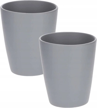 Ghiveci de flori din ceramică 12 cm gri mat - 2 buc.