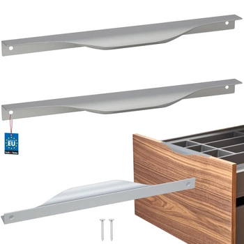 Mâner pentru mobilă modern aluminiu argintiu 256 mm set de 2 buc.