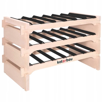 Raft de vin modular din lemn metal 18 sticle