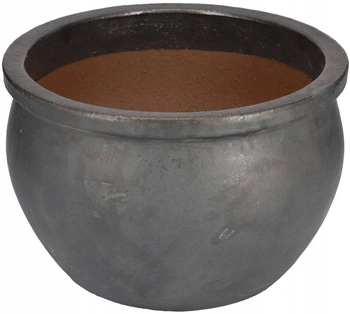 Ghiveci ceramic diametru 34 glazurat - Culoare grafit