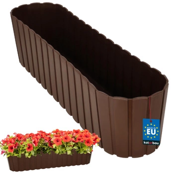 Ghiveci de flori oval pentru balcon terasă rustic maro 600 mm