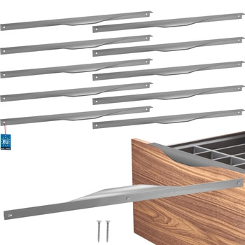 Mâner mobilier aluminiu argintiu 416/436 mm set de 10 buc.