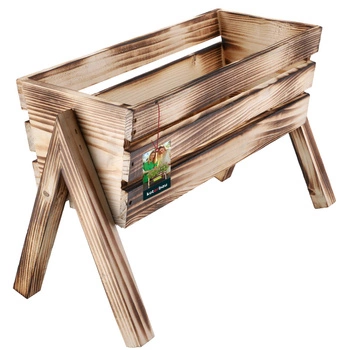 Ghiveci de flori în picioare din lemn bronz 40 cm