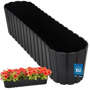 Ghiveci de flori oval pentru balcon terasă rustic antracit 600 mm