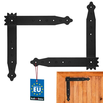 Colț de colț pentru obloane fier forjat retro negru 25x25 cm set de 2 buc.