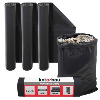 Saci de folie pentru moloz gunoi 120 l set de 3 buc.