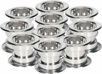 Mufă pentru ușă mufă de ventilație - 10 buc - Culoare crom