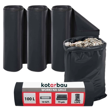 Saci de folie pentru moloz gunoi 100 l set de 3 buc.