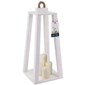 Lumânare din lemn con lanternă acasă grădină alb 20x20 cm