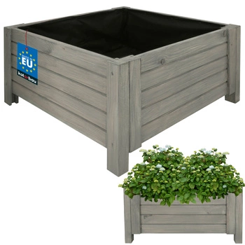 Ghiveci din lemn, cutie de grădină pentru flori și plante 60x60 cm - Culoare antracit