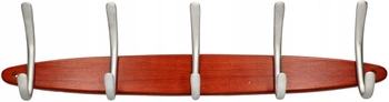 5-hook rack de perete pentru haine chei de lemn