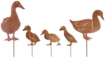 Set ciocănit figurină de grădină decorare ruginie rață