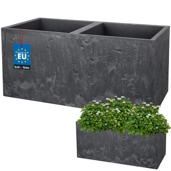 Ghiveci dreptunghiular dublu beton industrial marengo 77 cm