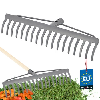 Greblă de grădină întărită cu 18 dinți - Gri