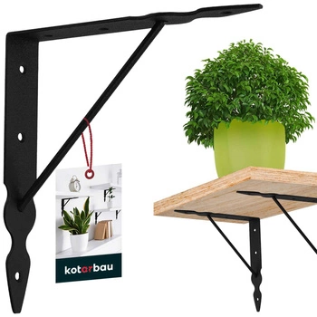 Suport de raft cu ranforsare negru 20x20 cm