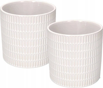 Set 2x capac pentru ghiveci de flori 12 din ceramică smălțuită