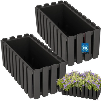 Ghiveci pentru balcon gri na zábradlí 400 MM set de 2 kcu.