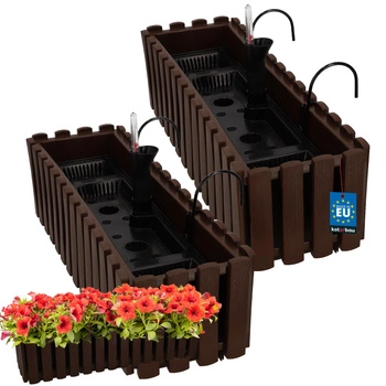 Ghiveci pentru balcon maro 600 MM set de 2 kcu.