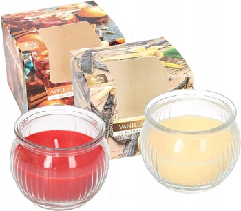 Set de 2 lumânări parfumate în sticlă rotundă