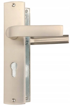 Clanță ușă cu scut lung pentru cilindru 90 - Culoare satinat