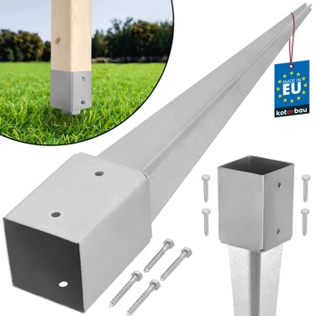 Stâlp de bază condus ancoră sol oțel 100x100x750 mm