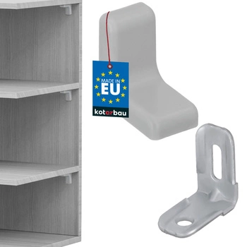 Suport unghiular pentru mobilă cu capac gri deschis